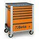 Beta Mobile Roller Cabinet Tool Box 7 Drawer Roll Cab Orange C24s7/o