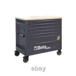 Beta RSC24AXLP 7 Drawer Extra Long Wooden Top Cabinet Roll Cab Tool Box Grey