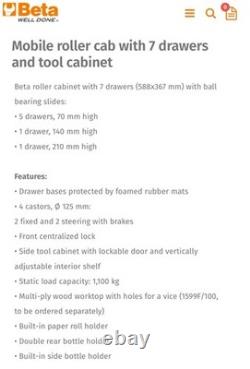 Beta RSC24L-CAB/A 7 Drawer Mobile Roller Cabinet + Tool Cabinet-Anthracite Grey