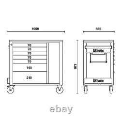 Beta RSC24L-CAB/A 7 Drawer Mobile Roller Cabinet + Tool Cabinet-Anthracite Grey