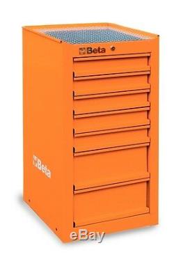 Beta Tools C38L/O Side Cabinet For Tool Box Rollcab 7 Drawers Orange