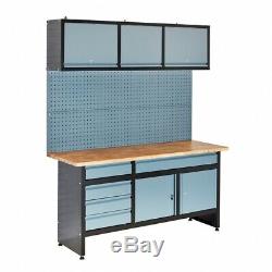 BiGDUG Heavy Duty Garage Workstation Drawer Cabinet Workbench Tool Panel
