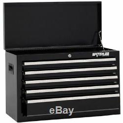 Black 5 Drawer Metal Tool Chest Steel Cabinet Storage Box Top Till Garage 26 in