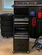 Black 5-drawer Rolling Tool Chest + Cabinet Combo With Riser Storage Organizer