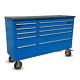 Crytec Pro Cab 55in Blue Stainless Steel Drawer Bench Tool Box Chest Cabinet