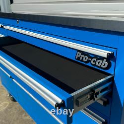 CRYTEC Pro Cab 55in Blue Stainless Steel Drawer Bench Tool Box Chest Cabinet