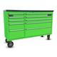 Crytec Pro Cab 55in Green Stainless Steel Drawer Bench Tool Box Chest Cabinet