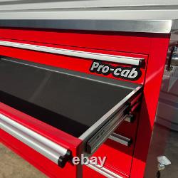 CRYTEC Pro Cab 55in Red Stainless Steel Drawer Work Bench Tool Box Chest Cabinet