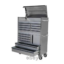Charlies 41 Stainless Steel 14 Drawer Tool Cabinet HTC4114W-1 + HTC4114W-2