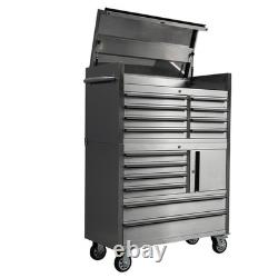 Charlies 41 Stainless Steel 14 Drawer Tool Cabinet HTC4114W-1 + HTC4114W-2