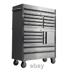 Charlies 41 Stainless Steel 14 Drawer Tool Cabinet HTC4114W-1 + HTC4114W-2