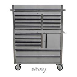 Charlies 41 Stainless Steel 14 Drawer Tool Cabinet HTC4114W-1 + HTC4114W-2