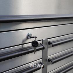 Charlies 41 Stainless Steel 14 Drawer Tool Cabinet HTC4114W-1 + HTC4114W-2