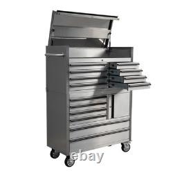 Charlies 41 Stainless Steel 14 Drawer Tool Cabinet HTC4114W-1 + HTC4114W-2