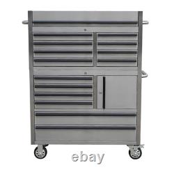 Charlies 41 Stainless Steel 14 Drawer Tool Cabinet HTC4114W-1 + HTC4114W-2