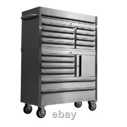 Charlies 41 Stainless Steel 14 Drawer Tool Cabinet HTC4114W-1 + HTC4114W-2