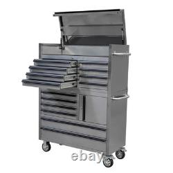 Charlies 41 Stainless Steel 14 Drawer Tool Cabinet HTC4114W-1 + HTC4114W-2