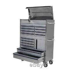 Charlies 41 Stainless Steel 14 Drawer Tool Cabinet HTC4114W-1 + HTC4114W-2