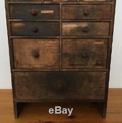 Charming Antique French Apothacary / Tool 21 Drawer Chest Cabinet 60.5 cm H