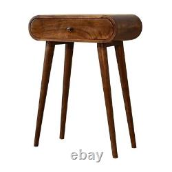 Chestnut Console Table Desk Nordic Mid Century Retro Rounded Cabinet