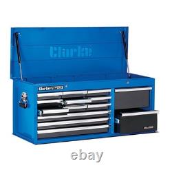 Clarke 14 Drawer Tool Cabinet Storage Chest DIY Steel Workshop Equipment Blue XL