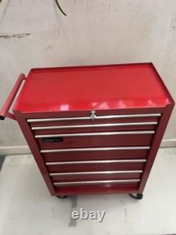 Clarke Ctc700c 7 Drawer Red Steel Tool Cabinet Trolley Lockable With Key