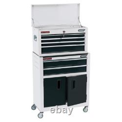 Combined Roller Cabinet & Tool Chest 6 Drawer 24in White Storage Unit Heavy ProX