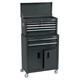 Combined Roller Cabinet And Tool Chest 6 Drawer 24in Black Storage Unit Heavy