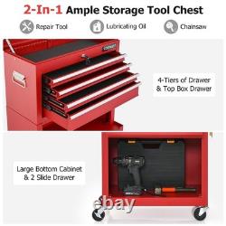 Combo Lockable Tool Cabinet Rolling Tool Chest with Wheels Drawers Adjustable