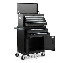 Costway 6-Drawer Rolling Tool Chest 2-in-1 Heavy-Duty Tool Storage Cabinet