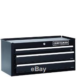 Craftsman 26 in 3-Drawer Heavy-Duty Ball Bearing Middle Chest Box Storage Black