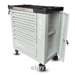 Crytec Tool Box With Tools 7 Drawers Roller Cabinet with 250 piece tool Kit Grey