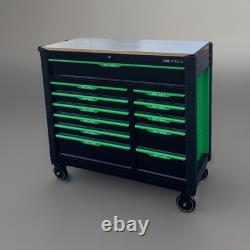 DSD Tools 12 Drawer Roller Tool Chest Cabinet Box Set Empty Storage Green/Black