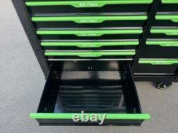 DSD Tools 12 Drawer Roller Tool Chest Cabinet Box Set Empty Storage Green/Black