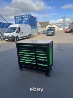 DSD Tools 12 Drawer Roller Tool Chest Cabinet Box Set Empty Storage Green/Black