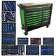 Dsd Tools 12 Drawer Roller Tool Chest Cabinet Box Set With Tools Green/black