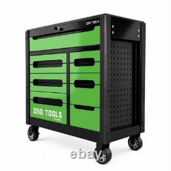 DSD Tools 12 Drawer Roller Tool Chest Cabinet Box Set with Tools Green/Black