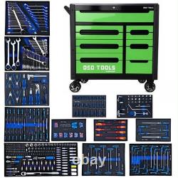 DSD Tools 12 Drawer Roller Tool Chest Cabinet Box Set with Tools Green/Black