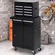 Durhand 2 In 1 Metal Tool Cabinet Storage Box Cabinet 4 Drawers Pegboard Chest