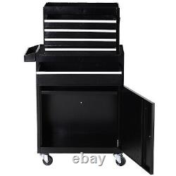 DURHAND 2 in 1 Metal Tool Cabinet Storage Box Cabinet 4 Drawers Pegboard Chest
