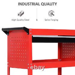 DURHAND 3-tier Tool Trolley Cart Roller Cabinet Garage Workshop with Drawer