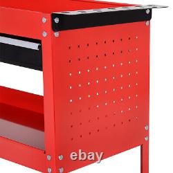 DURHAND 3-tier Tool Trolley Cart Roller Cabinet Garage Workshop with Drawer