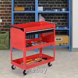 DURHAND 3-tier Tool Trolley Cart Roller Cabinet Garage Workshop with Drawer