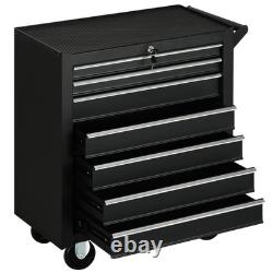 DURHAND 7-Drawer Rolling Tool Chest on Wheels, Lockable Tool Cabinet with Side
