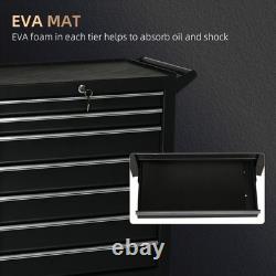 DURHAND 7-Drawer Rolling Tool Chest on Wheels, Lockable Tool Cabinet with Side