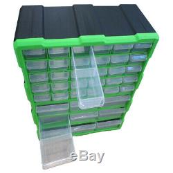 Double Storage 39 Drawers Unit Cabinet Box Workshop Tools Organizer Case DIY