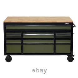 Draper 10368 BUNKER Workbench Roller Tool Cabinet 15 Drawer 61 Green