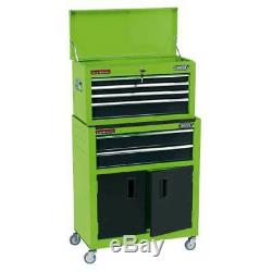 Draper 24 Combined Roller Cabinet and Tool Chest (6 Drawer) Green 19566