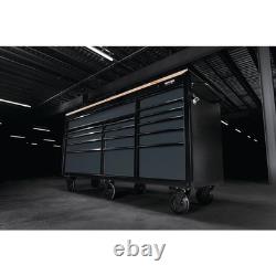 Draper 27242 BUNKER 15 Drawer Workbench Roller Tool Cabinet, 72, Grey