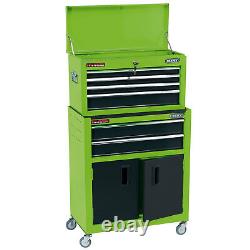 Draper 6 Drawer Combined Roller Cabinet And Tool Chest 24'', Sheet Steel Green
